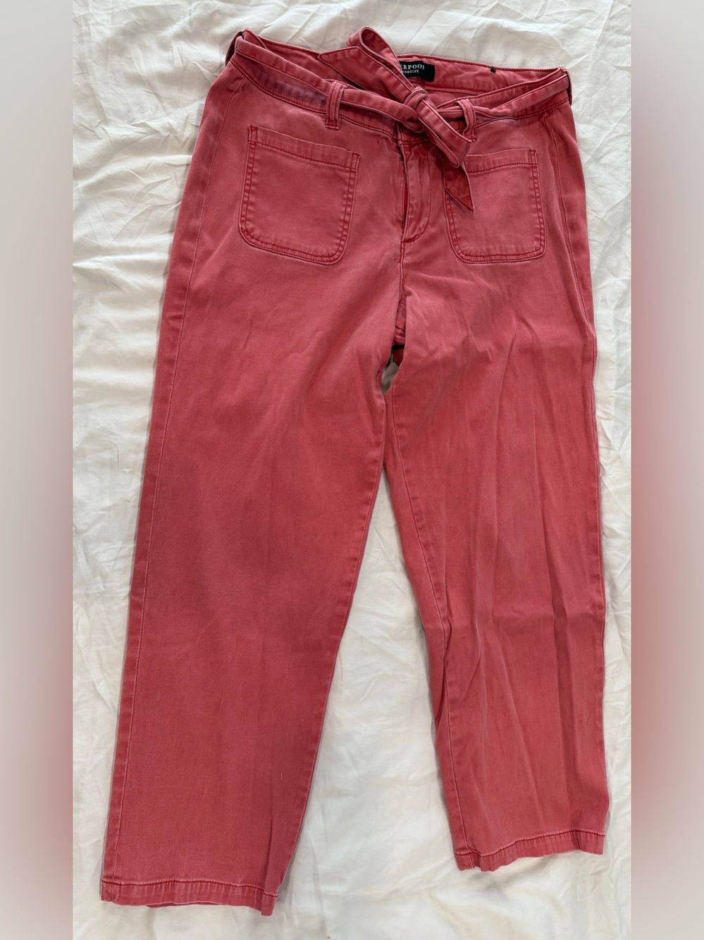 Women's High-Rise Tie-Waist Liverpool Pant in Dusty Rose